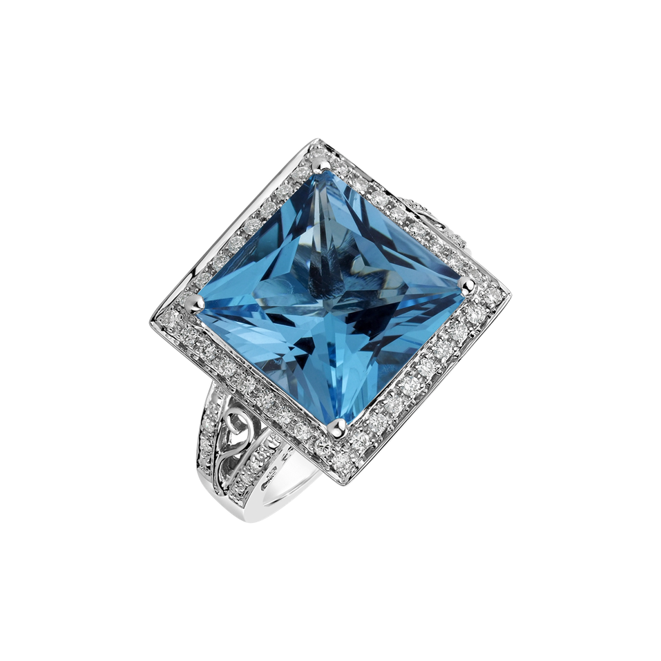 Diamond ring with Topaz Anastasia Dream