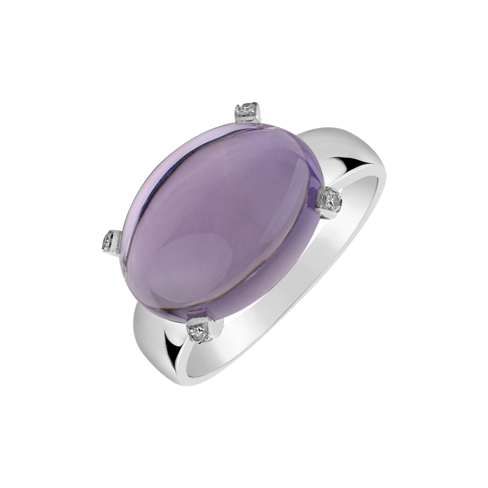 Diamond rings with Amethyst Vie Violette