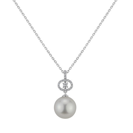 Diamond pendant with Pearl Agneia