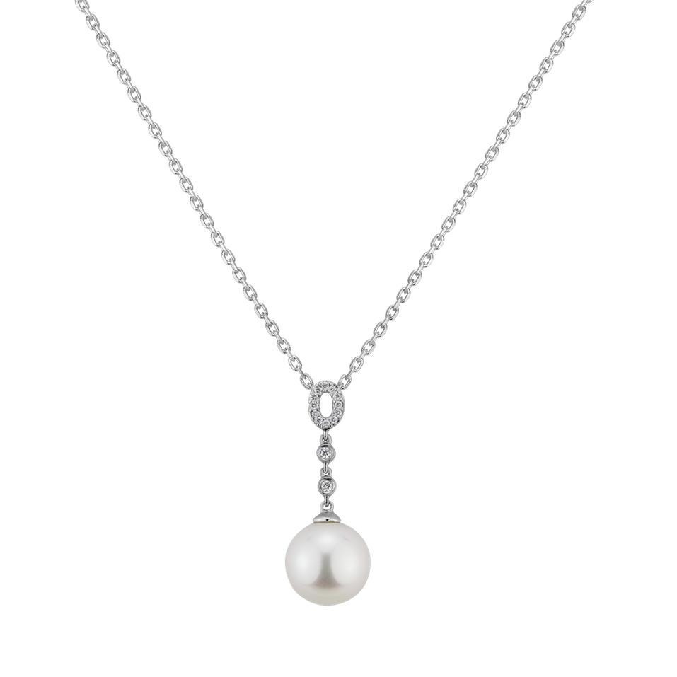 Diamond pendant with Pearl Whisper