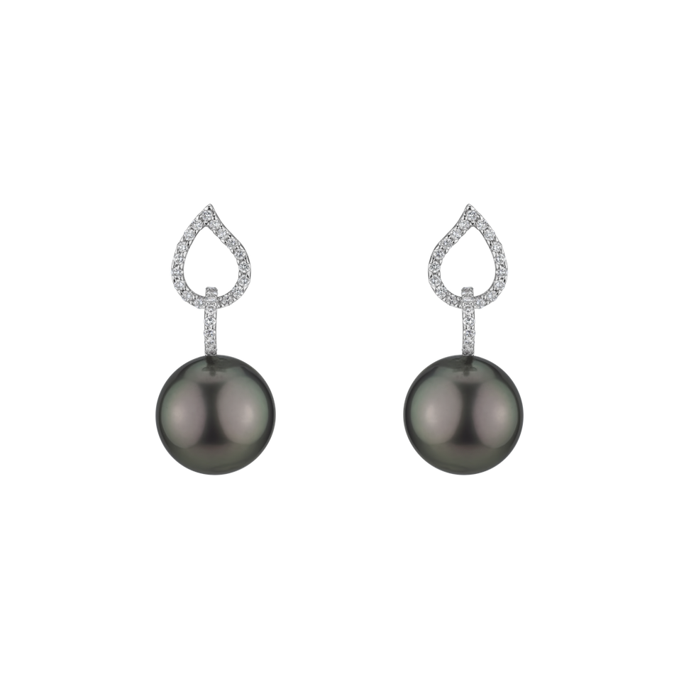 Diamond earrings with Pearl Iblis