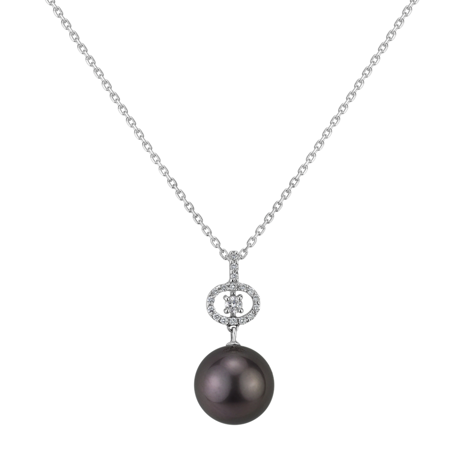 Diamond pendant with Pearl Pandora