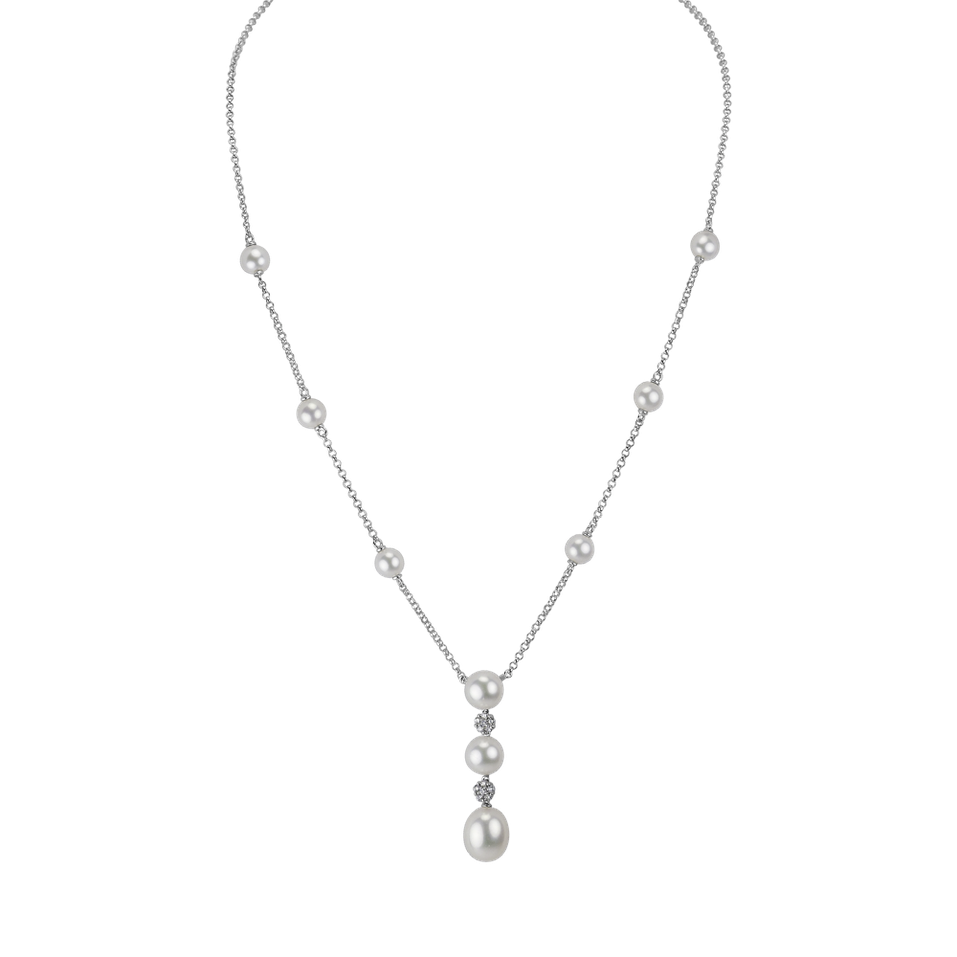 Diamond necklace with Pearl Ancient Sea