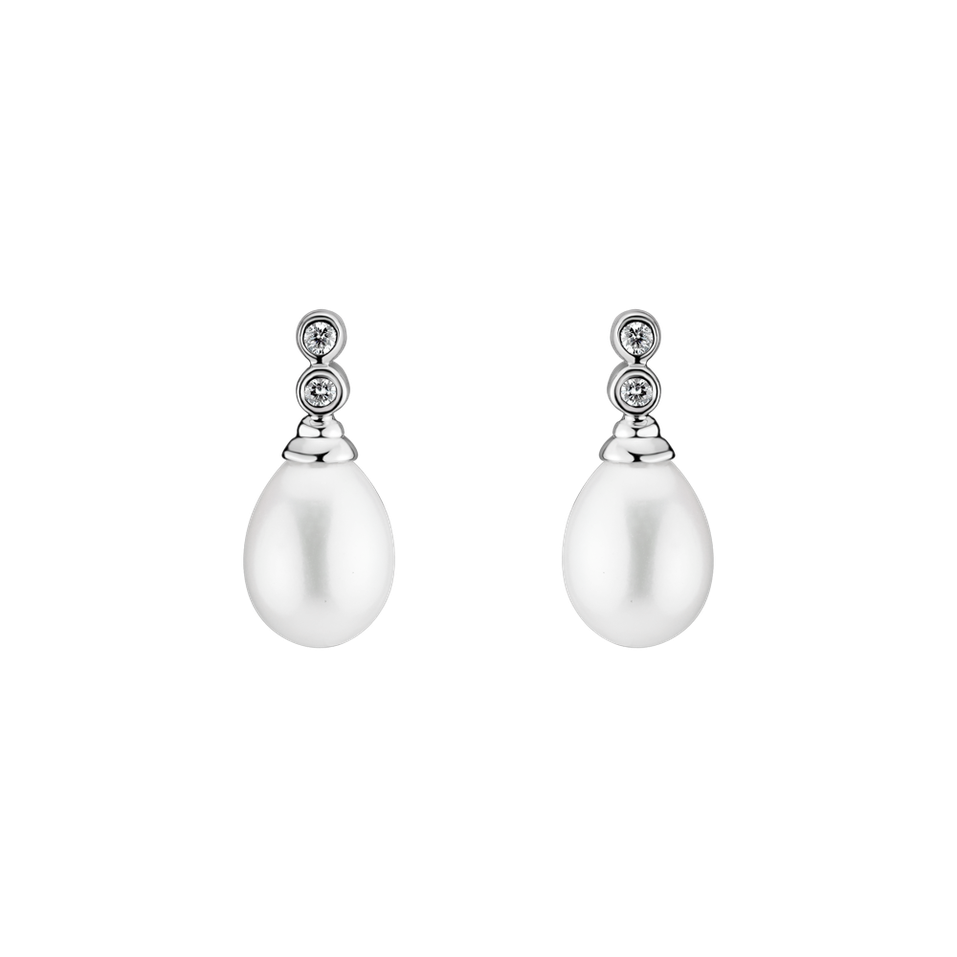 Diamond earrings with Pearl Marine Wonder