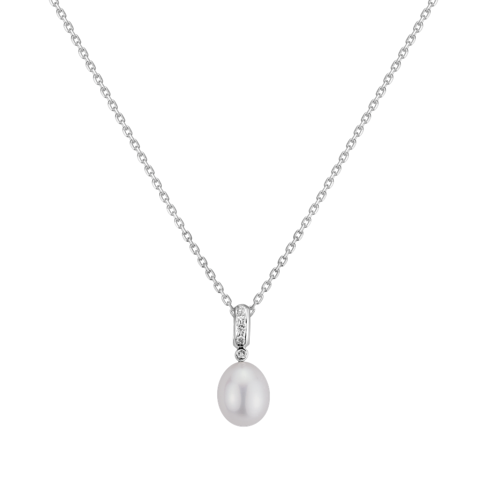 Diamond pendant with Pearl Venus Tear