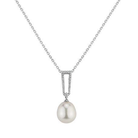 Diamond pendant with Pearl Lady Ocean