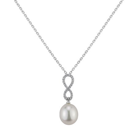 Diamond pendant with Pearl Sea of Eternity