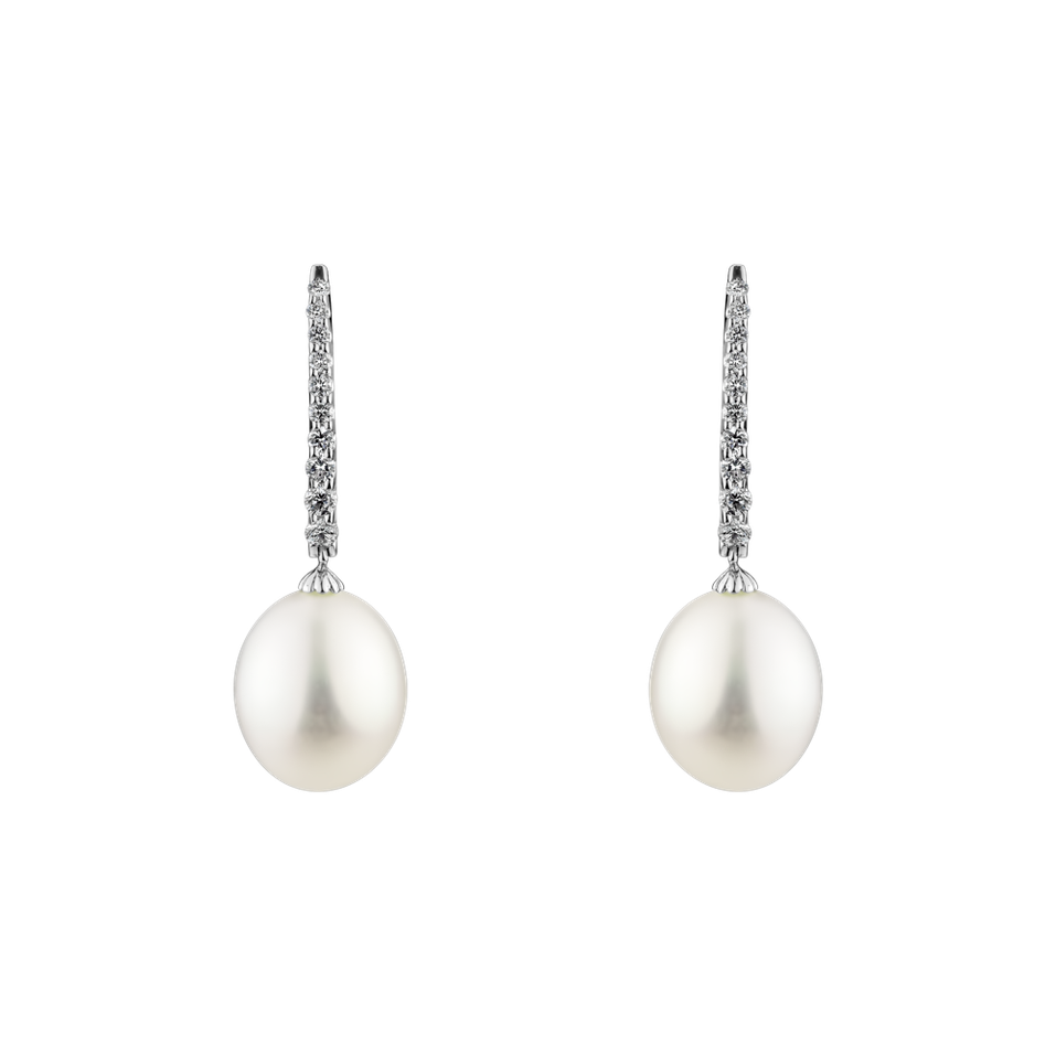 Diamond earrings with Pearl Yesenia Sea