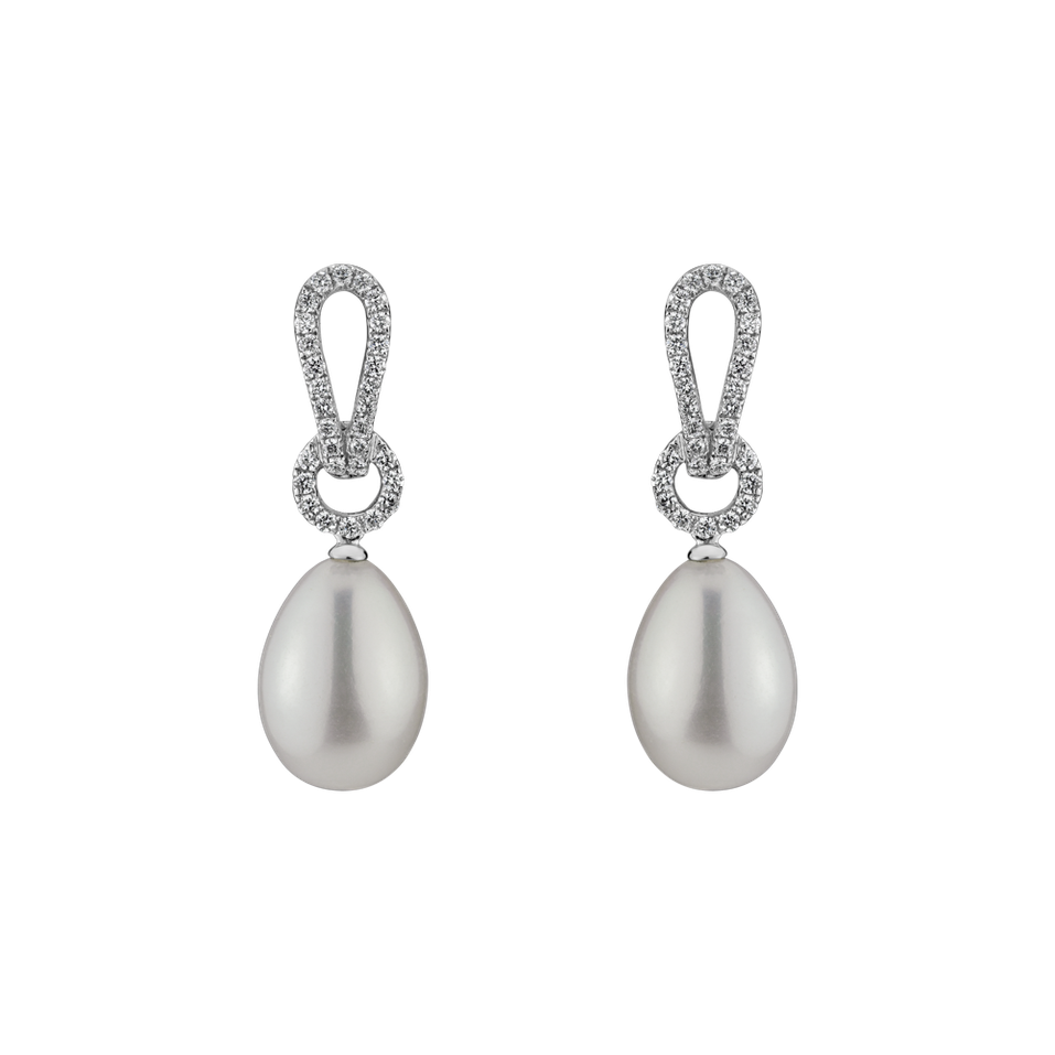 Diamond earrings with Pearl Yolanda Pacific