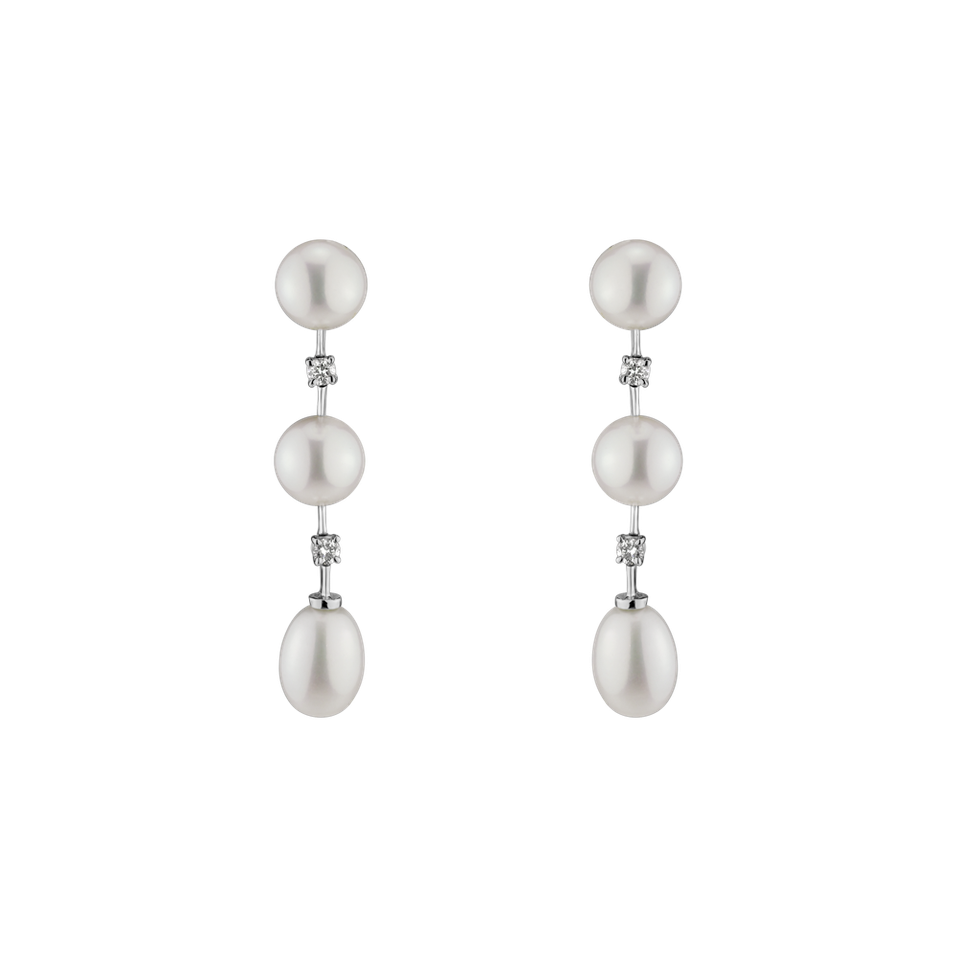 Diamond earrings with Pearl Thalia Treasure