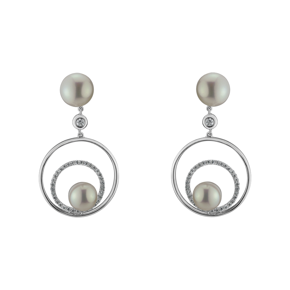 Diamond earrings with Pearl Vortex Susana