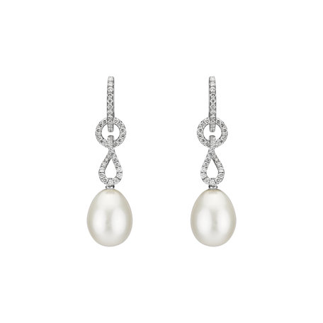 Diamond earrings with Pearl Secret Lagoon