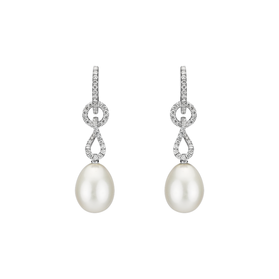 Diamond earrings with Pearl Secret Lagoon