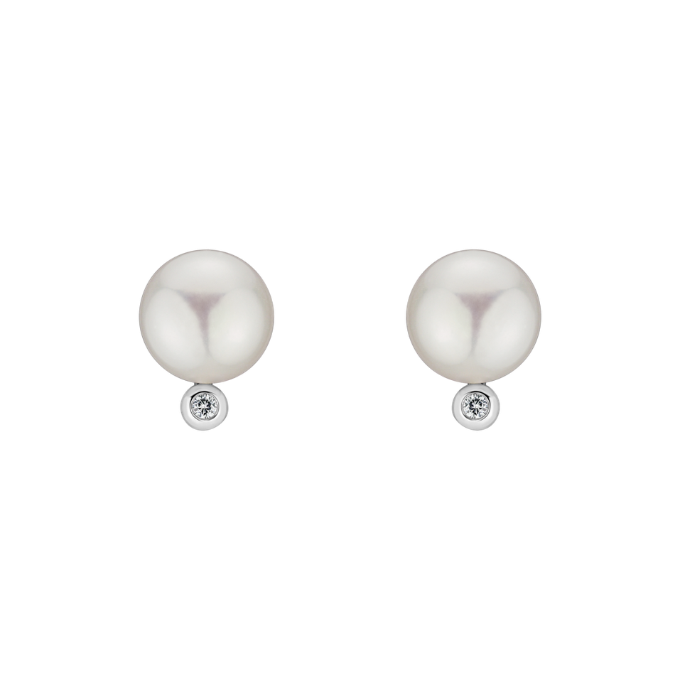 Diamond earrings with Pearl Sonia Ocean