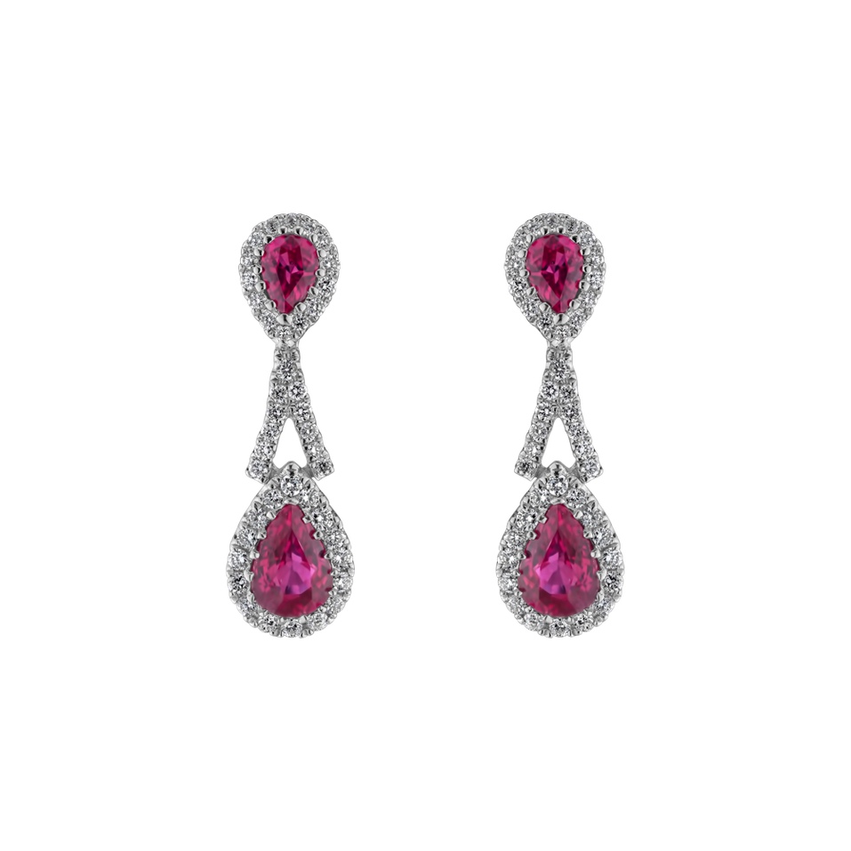 Diamond earrings and Ruby Ruby Woman