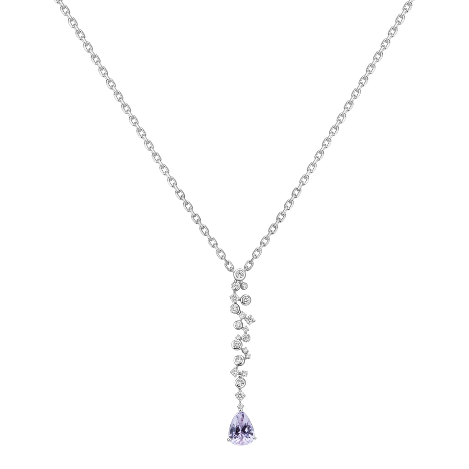 Diamond pendant with Amethyst Cosmos Drop