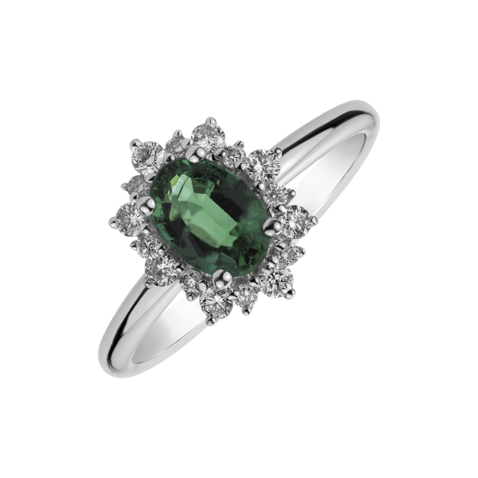 Diamond ring with Emerald Secret Glow