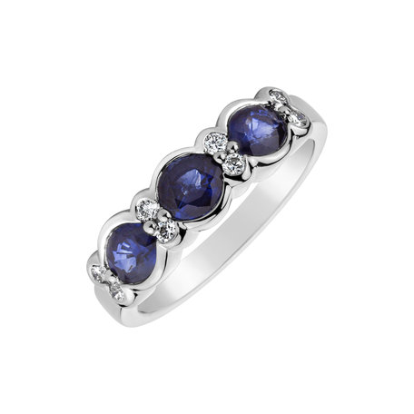 Diamond ring with Sapphire Corinne