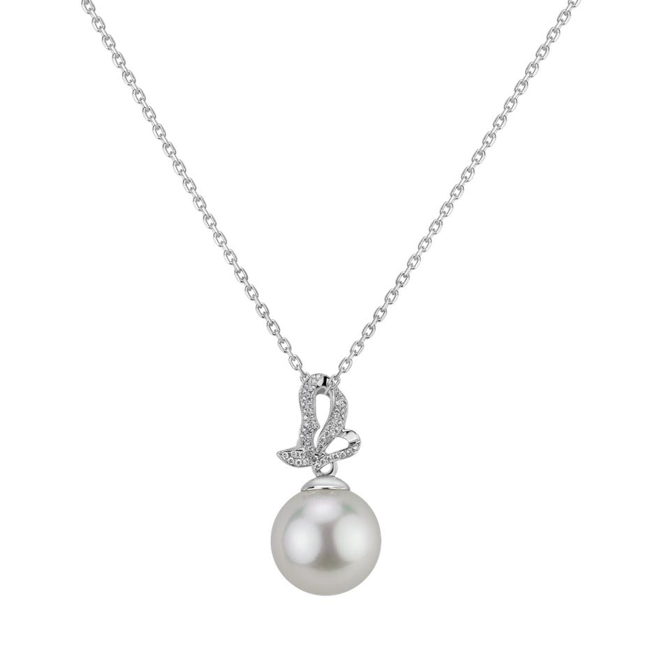 Diamond pendant with Pearl Stunning Shore