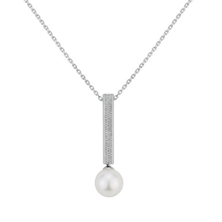 Diamond pendant with Pearl Sarabande