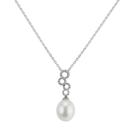 Diamond pendant with Pearl Endless Shore