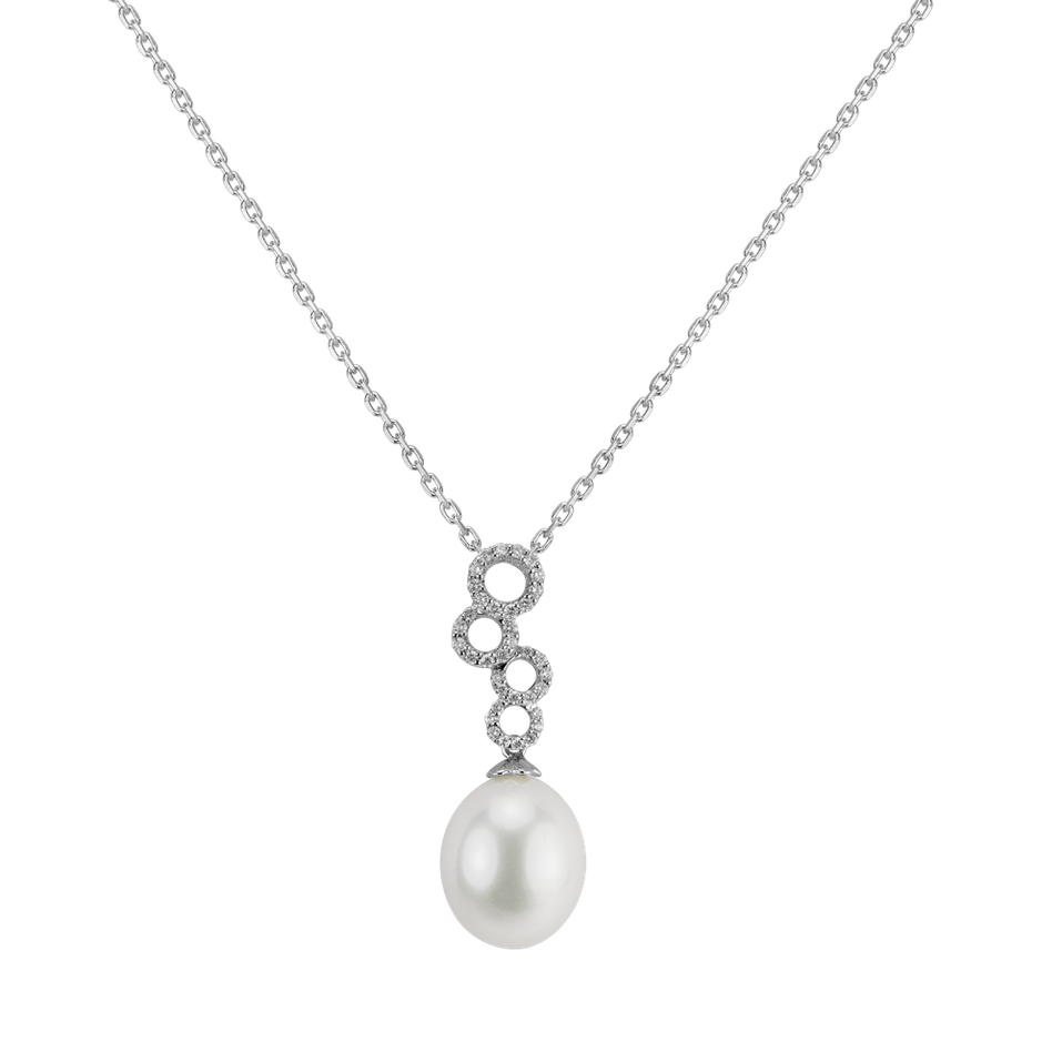 Diamond pendant with Pearl Endless Shore