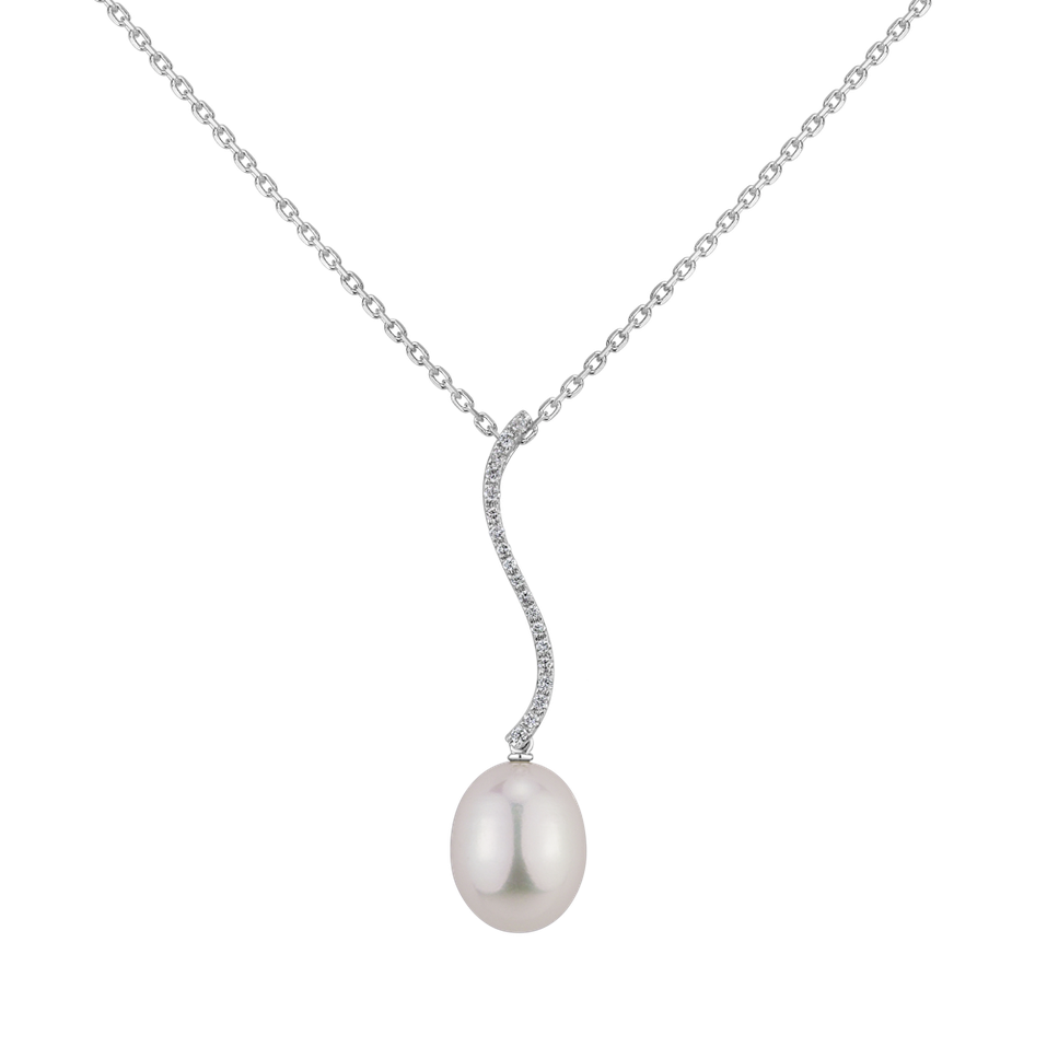 Diamond pendant with Pearl Synthetic vibe