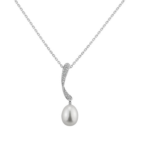 Diamond pendant with Pearl Coastal Dream