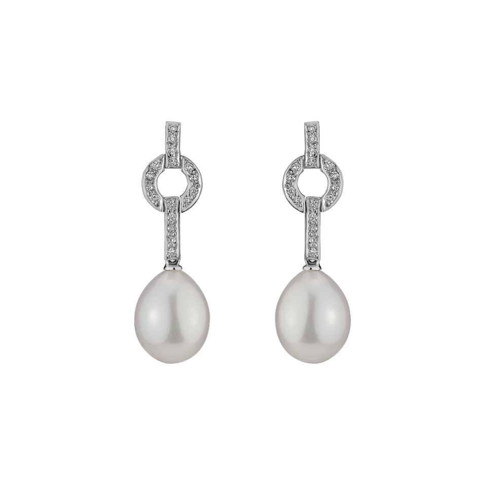 Diamond earrings with Pearl Underwater Mystery