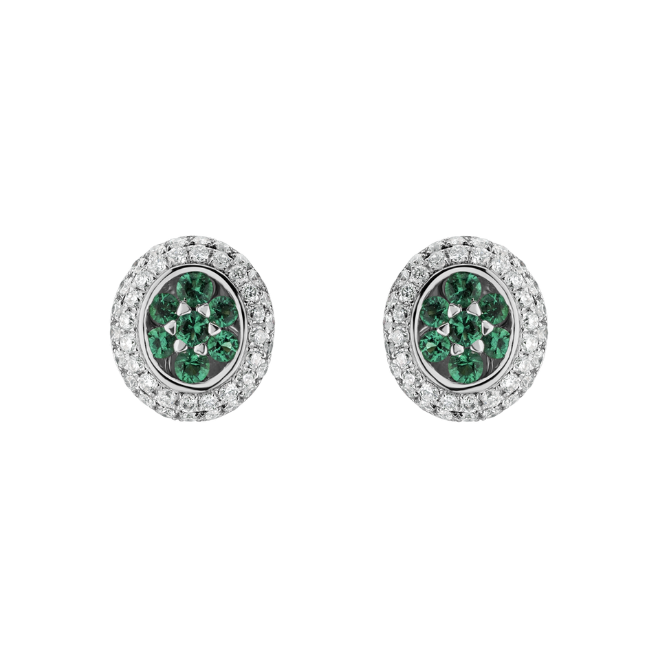 Diamond earrings and Emerald Savannah