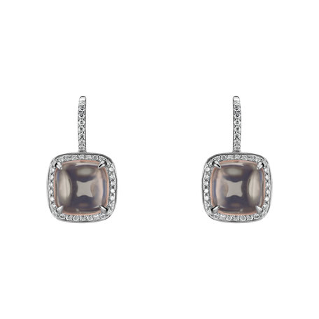 Diamond earrings with Rose Quartz Niamh