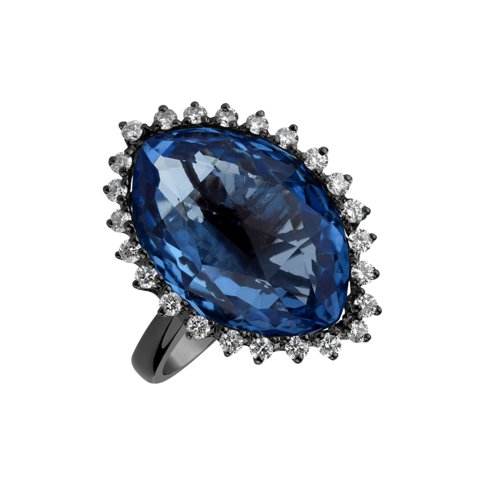 Diamond ring with Topaz Darlar Hope