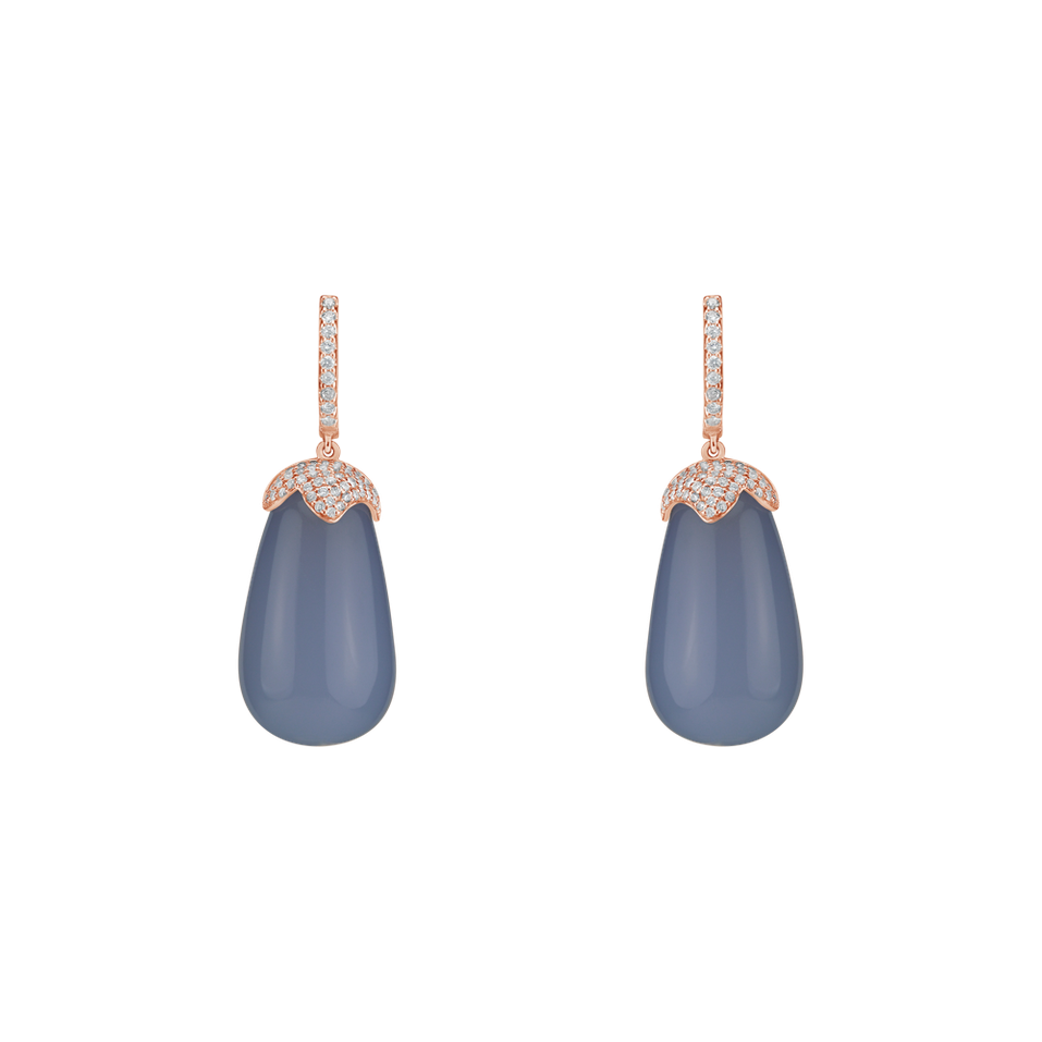 Diamond earrings with Chalcedony Soraya