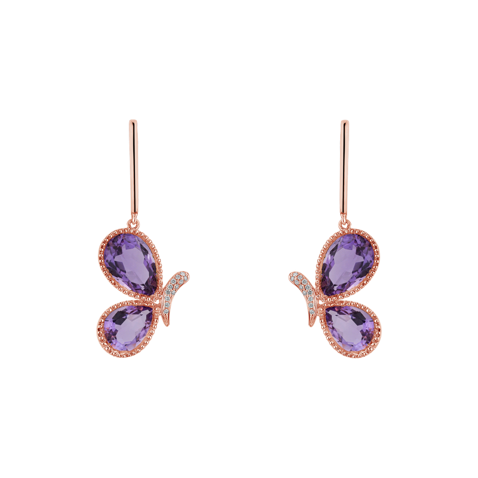 Diamond earrings with Amethyst Ultra Beauty