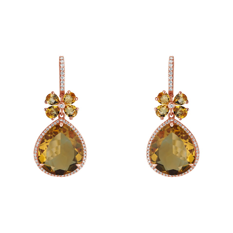 Diamond earrings with Citríne Freida