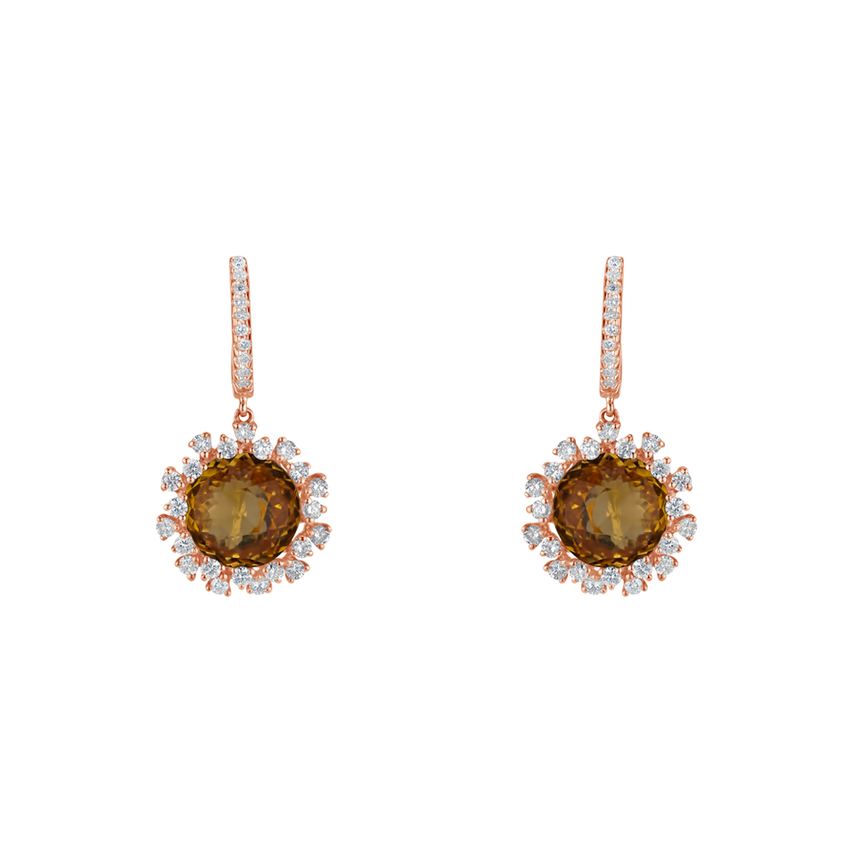 Diamond earrings with Citríne Vera