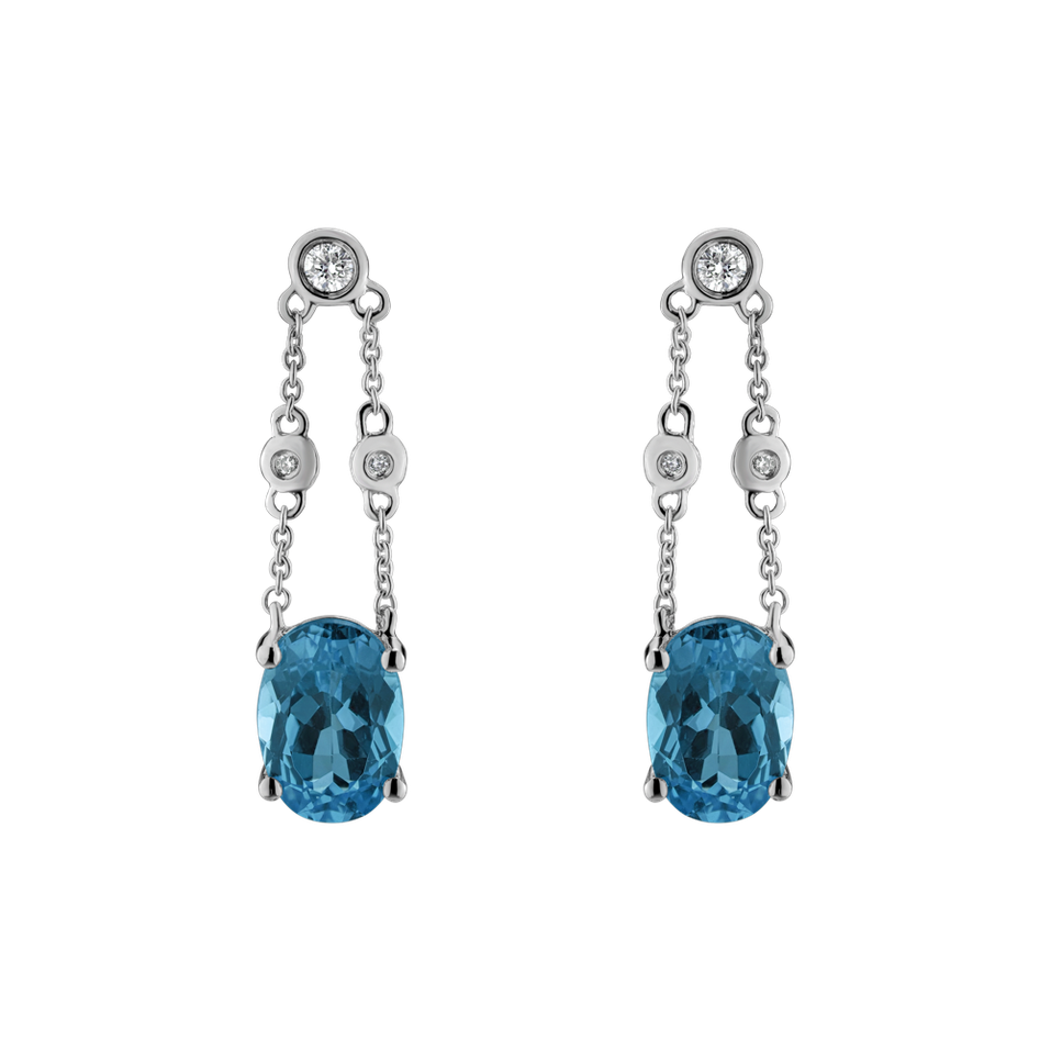 Diamond earrings with Topaz Teressa