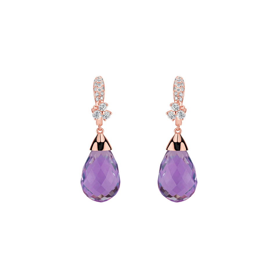 Diamond earrings with Amethyst Nena