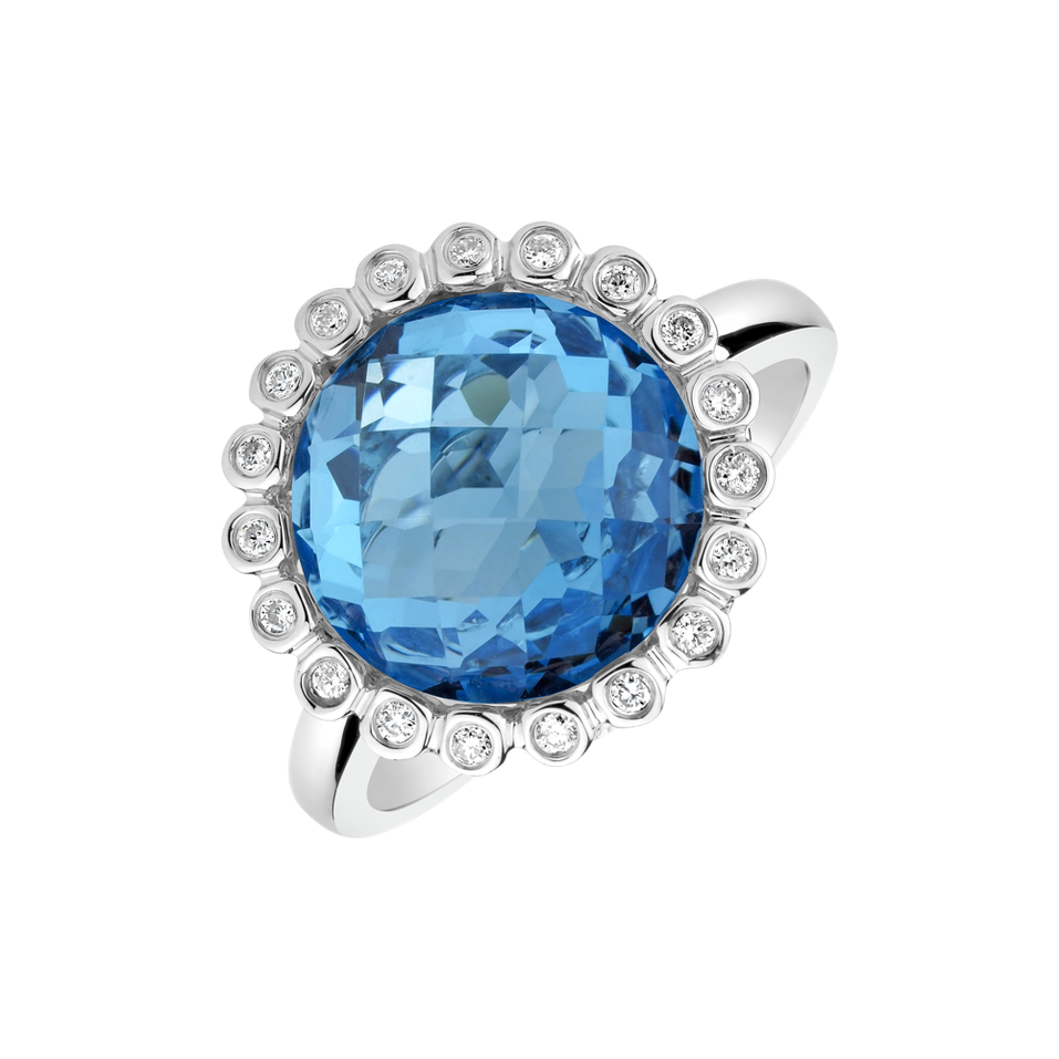 Diamond ring with Topaz Ileana