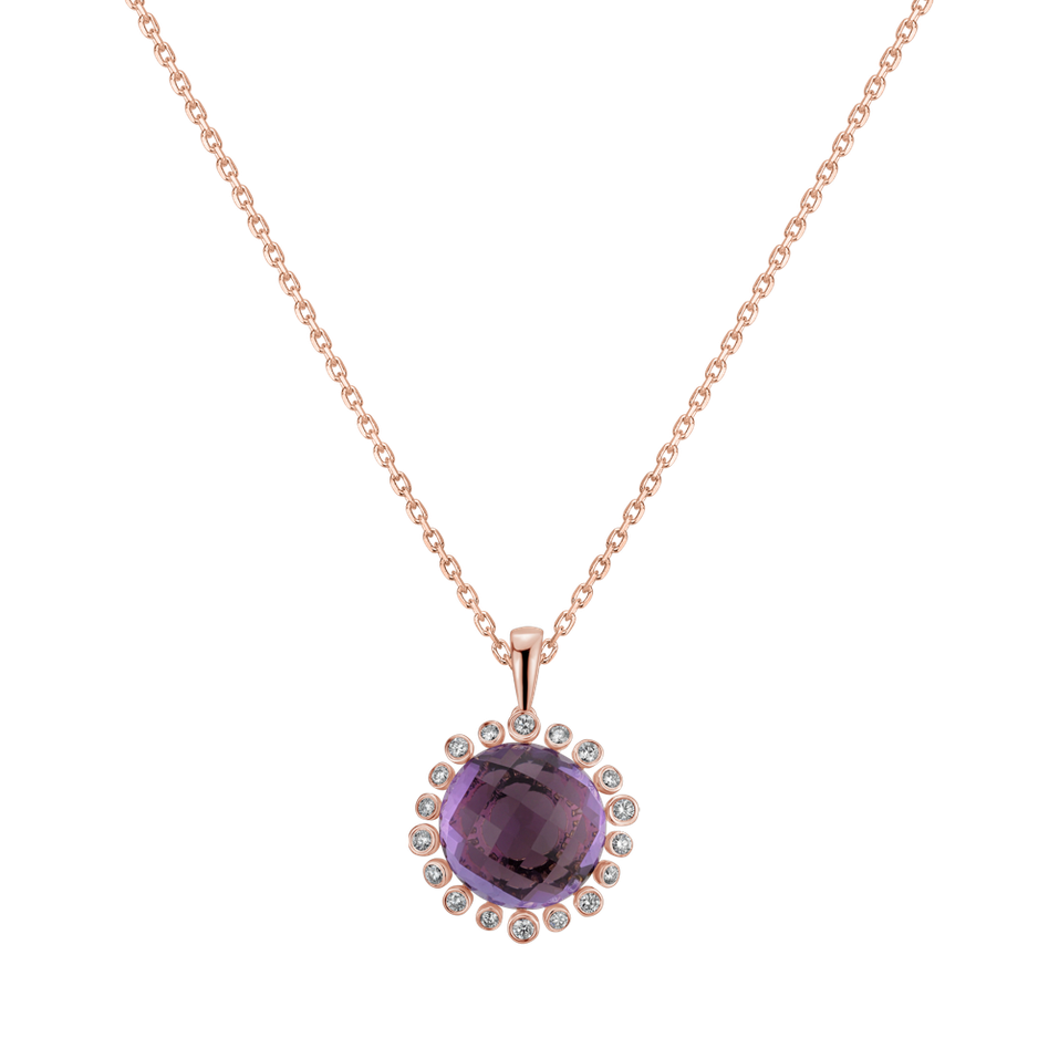 Diamond pendant with Amethyst Darius