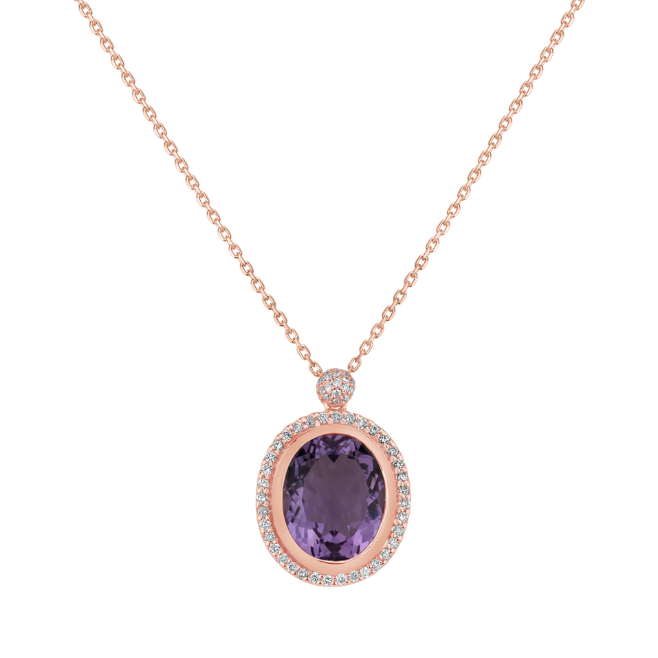 Diamond necklace with Amethyst Alban