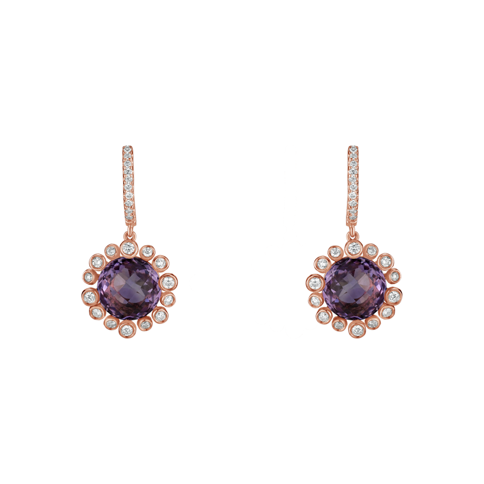 Diamond earrings with Amethyst Caroline