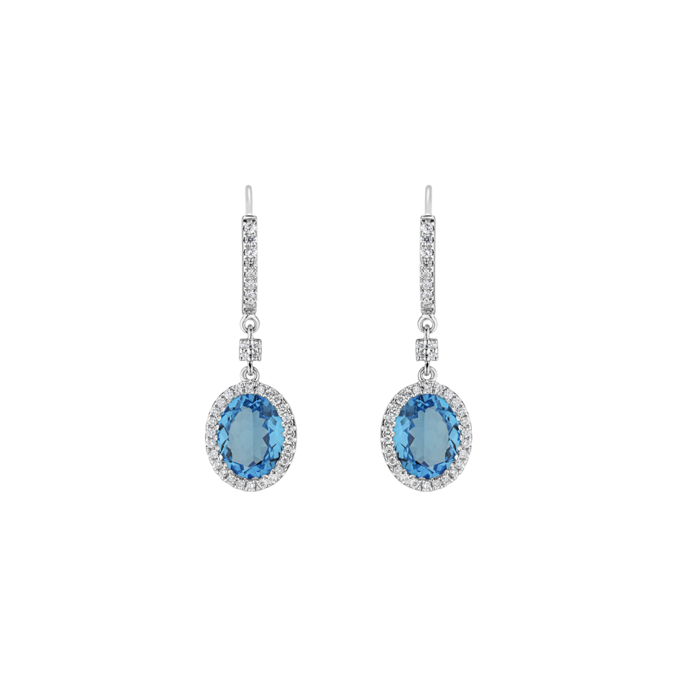 Diamond earrings with Topaz Strayer