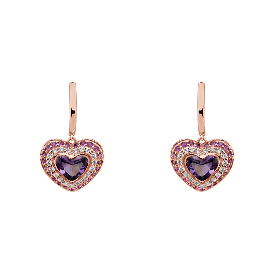 Diamond earrings, Sapphire and Amethyst Enid