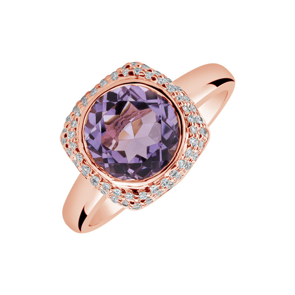 Diamond rings with Amethyst Démoniste