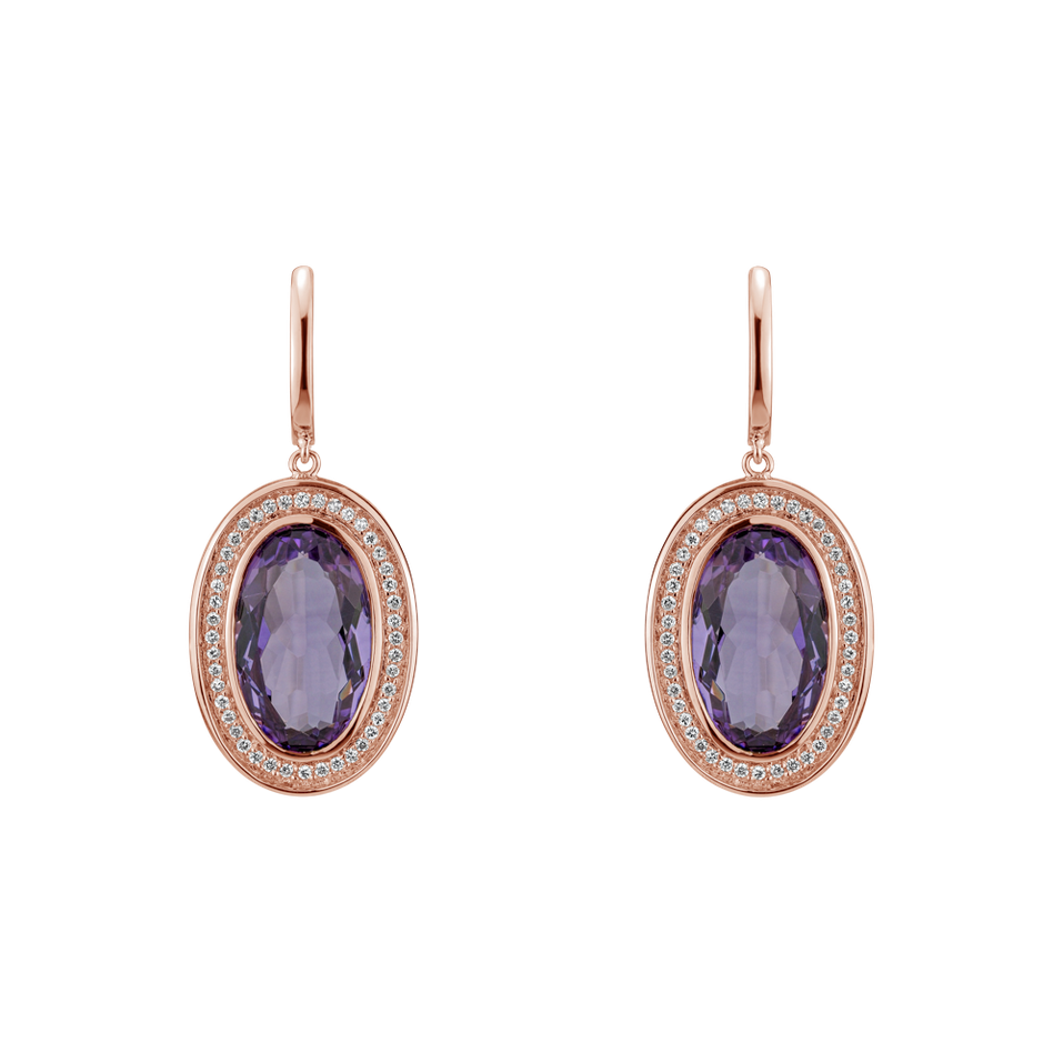 Diamond earrings with Amethyst Melissa