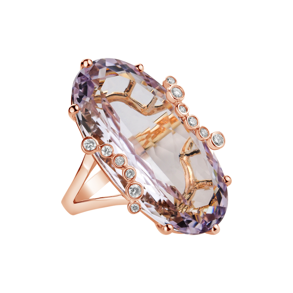 Diamond rings with Amethyst Nieves