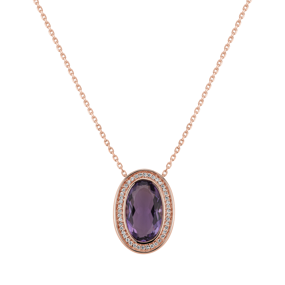 Diamond pendant with Amethyst Vanza