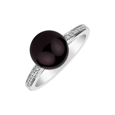 Diamond ring with Pearl Sea Grace