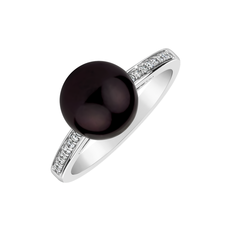 Diamond ring with Pearl Sea Grace